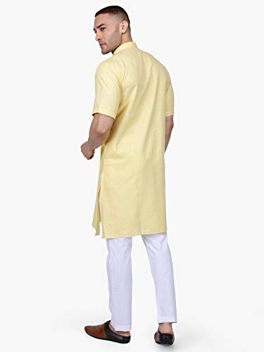 Image of Rajubhai Hargovindas Men's Premium Cotton Half Sleeve Solid Kurta