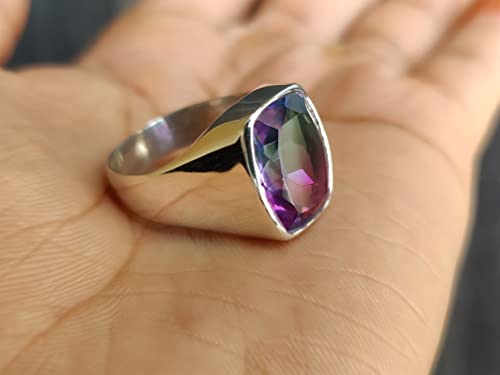 Mens Women Ring, Watermelon Tourmaline Ring, Signet Ring, 925 Solid Sterling Silver Ring, Tourmaline Quartz Ring, Bohemian Ring, Handmade Ring, Gift Ring4