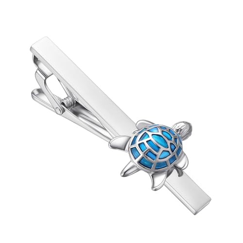 Image of Unique Insect Tie Clip for Men Bee Fish Butterfly Turtle Ladybug Novelty Tie Bar Silver Gold Animal Party Anniversary Jewelry Gift
