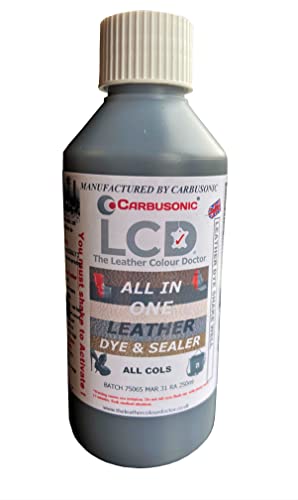 Carbusonic Leather Dye and Sealant, 250ml Dark Grey
