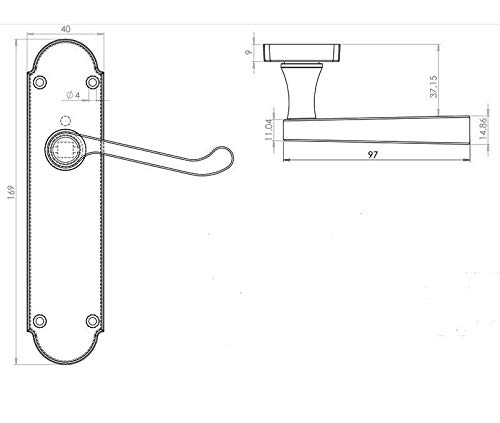E-Hardware Epsom - Maniglia per Porta, Finiture