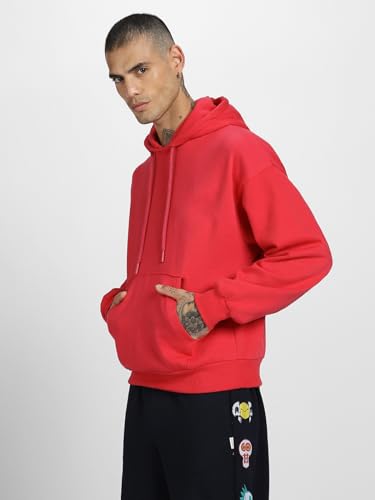 Image of Veirdo 280 GSM Cotton Fleece | Hooded Neck Full Sleeve | Regular Fit Sweatshirt | Solid Hoodie for Men | Sizes: S to 3XL