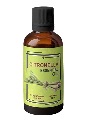 Image of Heilen Biopharm Citronella Essential Oil - 50 mL Per Bottle Pack of 1, For Stress Relief Aromatherapy Insect Repellent (Cymbopogon Nardus)