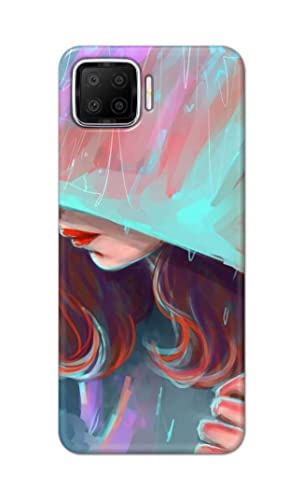Image of PRINTFIDAA Pretty Woman Under The Umbrella Painting Printed Designer Hard Case for Oppo F17 Back Cover -(e) RPM1007