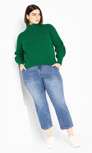 Image of Avenue Women's Plus Size Elsa Pom Pom Sweater