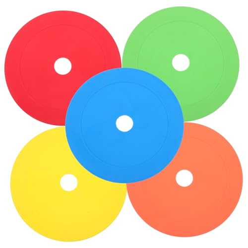 Toddmomy 5pcs Soccer Training Sign Discs Flat Cones for Football Marking Durable TPE Material Non Fade Markers for Sports Training for and Athletes