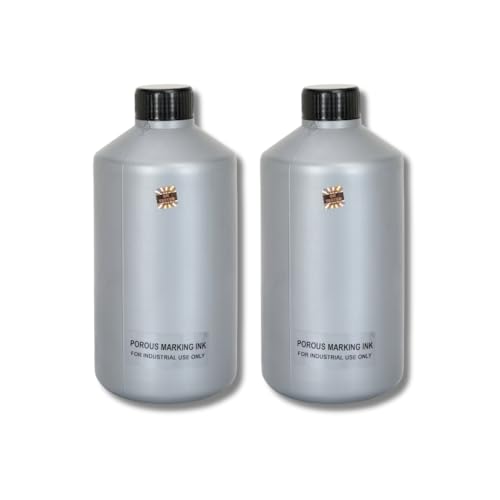 Image of SMART PACK Porous Ink for Generic Name of Coding Machine Material | Paper, Fabric, Wood, Water-Based Ink | Color for Absorbent Surfaces | Pack of 2 Black Color 2 Liter