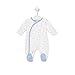 TOUS BABY - Langarm-Strampler mit Chill-Muster für Ihr Baby. Farben: Braun und Himmelblau (1 bis 18 Monate)., Blau 3-6 Monate
