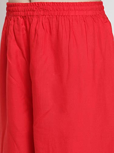 Image of Go Gazab - Stylish Women's Palazzo: Trendy Rayon Solid Color Ethnic Wear Palazzo