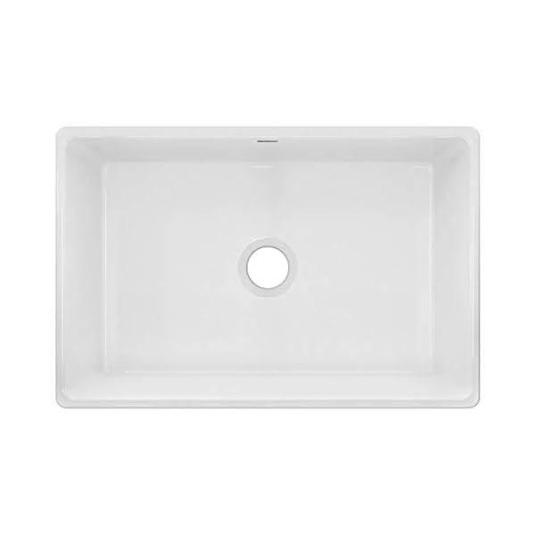 Elkay Fireclay SWUF28179WH Single Bowl Farmhouse Sink , White , 30 Inch