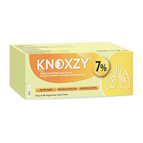 KNOXZY Sterile Hypertonic Saline Solution 7% - Vials for Inhalation - 48 x 4ml Single - Dose Vials Cover