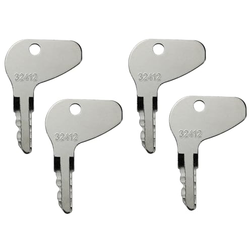 gradora 4PCS H32412 Ignition Keys Replacement for Ku-bota L, G & M Series Mahin-dra Mitsu-bishi Ca-se Tractor 32412 35260-31852