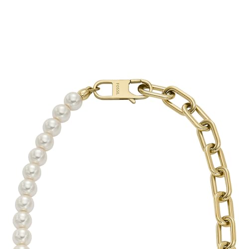 Collier chaîne D-Link Fossil Heritage en acier doré, un cadeau inoubliable