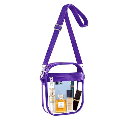 Image of Fibrdoo Clear Crossbody Purse Bag, Clear Bag Stadium Approved with Front Pocket for Concerts Sports Festivals