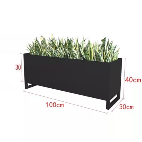 Wysoka metalowa skrzynka na rośliny z przegrodą 100 x 30 x 40 cm podniesiona grządka ogrodowa do sklepów z kawą i herbatą mleczną Boost Store Estetyka Trwała dekoracja zewnętrzna