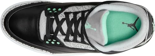 NIKE Air Jordan 3 Retro Mens Shoes Size-9, Black/Green Glow-wolf Grey