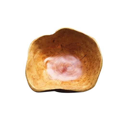 MIATTCLD Wooden Bowl Decorative Natural Wood Fruit Bowl, Irregular Creative