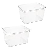 Simplify 2 Pack Large Lidded Storage Bin, Dimensions: 14.17' x 10.6' x 8.9', Multipurpose Organizer, Great for Home, Bathroom, Office, Kitchen,...
