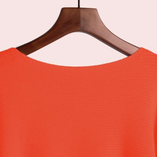 Image of FULIER Women Oversized Boat Neck Batwing Sleeves Dolman Knitted Sweaters Lightweight Pullovers Tops One Size