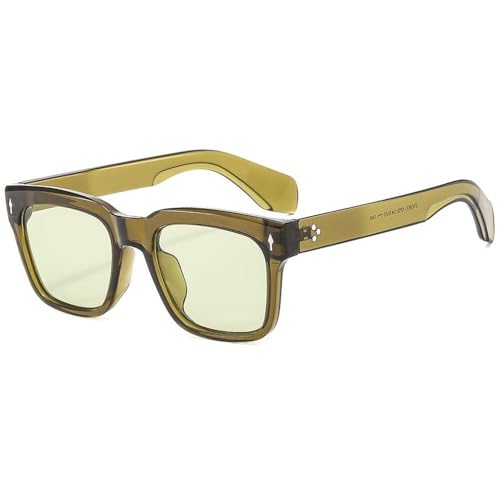 WFFZTZW Gafas de sol de moda vintage para mujer, gafas de sol con protección UV400 para hombre y mujer, verde oliva, talla única