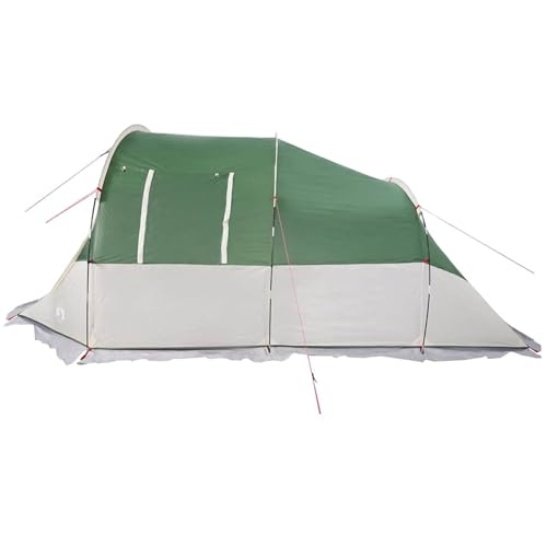 Tente tunnel 4 personnes verte en polyester imperméable pour camping - 6