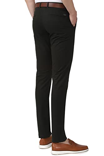 Image of Van Heusen Men's Regular Fit Mid Rise Solid Satin Chinos with Stretch