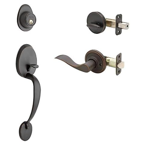 Copper Creek Entrance Handleset with Waverlie Lever Cover