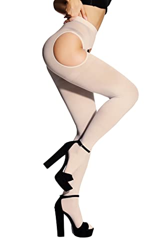 Image of SUREPOCH Suspender Tights for Women Plus Size Garter Belt White Control Top Pantyhose