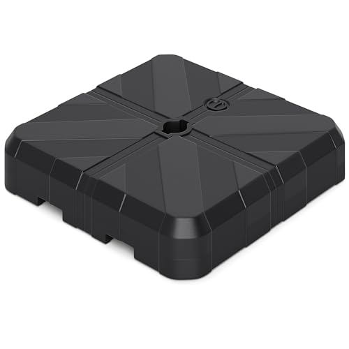 Tangkula Cantilever Umbrella Base, Heavy Duty Fillable Weighted Offset Umbrella Stand with Cross Bracket & Portable Cut-Out Handles for Outdoor Patio, Water & Sand Filled Up to 176 lbs