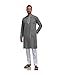 Jacansi Mens Robe Muslim Long Sleeve Jubba Dishdasha Dubai Robes Button Down Lapel Islamic Robes Dark Grey L