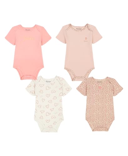Image of Juicy Couture Baby Girls' 4-pack Short Sleeve Bodysuit