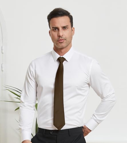 Image of DecTwig Men's Ties Solid Color Formal Neckties 3.15 inch (8CM) Black Ties For Men
