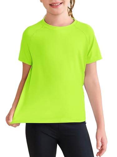 Image of Haloumoning Girls Athletic Shirts Short Sleeve Quick Dry T-Shirt Kids Summer Tee Tops 5-14Y