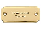 Messingschild inkl. schwarzer Gravur mit Ihrem Wunschtext