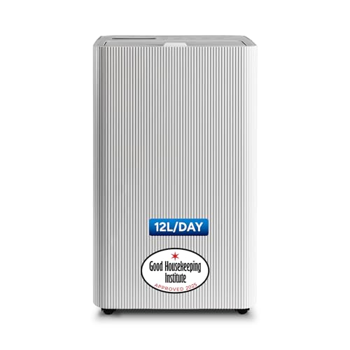 Devola 12L/day Dehumidifier, Energy Efficient (3p per hour to run) Ideal Dehumidifiers for Home with 2.9L Tank, Dual Filtration, Timer, Laundry Drying Mode, Continuous Drainage