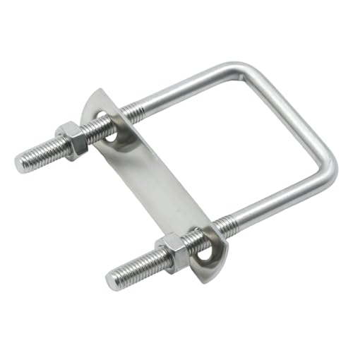 VIKKSAER 4 Pcs U-Bolts, 1-5/8 Inch (50 Mm) Inner Width 100 Mm Length M8 Square U-Bolts, Stainless Steel for Boats Pipelines Trailers & Industrial Steel Structure Conduits