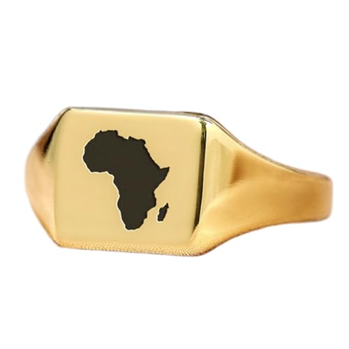 Bague carte d'Afrique en argent plaqué or, le cadeau bijou vintage idéal
