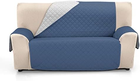 Martina Home Cubre sofa acolchado reversible Ambar 3 Plazas Gris Azul