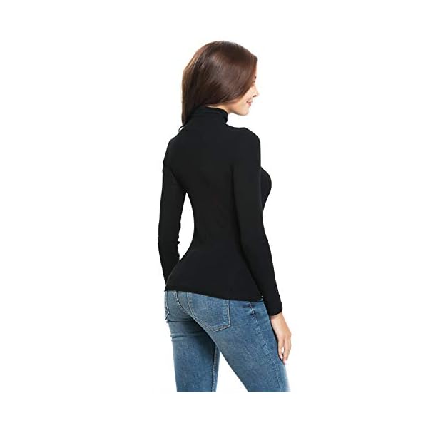 Womens-Long-Sleeve-Mock-Turtleneck-Stretch-Fitted-Underscrubs-Layer-Tee-Tops Womens Long Sleeve/Sleeveless Mock Turtleneck Stretch Fitted Underscrubs Layer Tee Tops (M, Black)