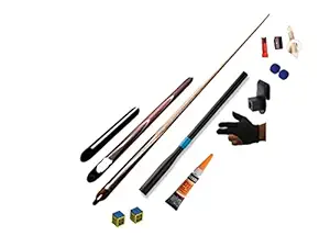 Laxmi Ganesh Billiard Combo of Master cue+Telescopic Extension+Glue Gel+2chalk+Glove+Chalk Holder+2tip+tip Modifier