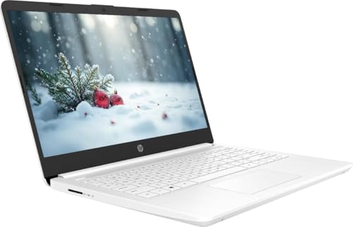 Image of HP 14 inch Business Laptop, 1-Year Office 365 with Copilot AI, 4GB RAM 64GB eMMC, Dual-Core Intel Processor, Win 11, PLUSERA Earphones, Snowflake White-Best Value