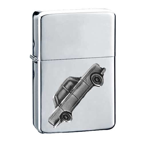 Briquet à essence classique 404 Berline coupe-vent rechargeable argent