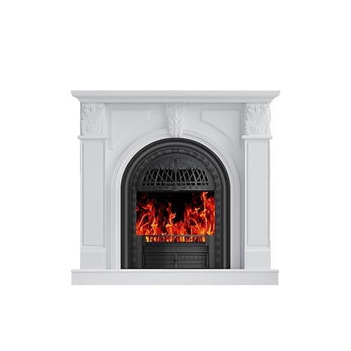 BLANKSPACE 48" Electric Fireplace with Mantel, Tv Stand with Black Birdcage Fire Place Heater and Carved Square Column Design Design for Living Room, Bedroom - Image 4