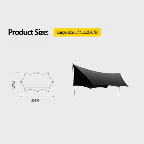 Toldo para camping impermeable y protector solar 173.2 x 173.2 in miniatura 3