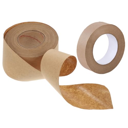 BCOATH Cinta de Papel Kraft Grabable 4.8 CM, 2 Rollos, Cinta de Sellado para Embalaje y Almacenamiento en Hogar y Oficina