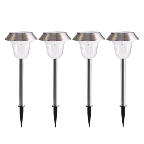 Lampes Solaires de Jardin Anneome : Lot de 4 Éclairages LED en Acier Inoxydable Étanche