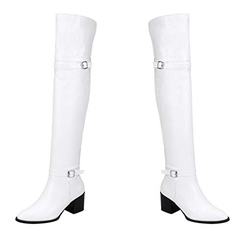 Happyyami High Boots for Women Thigh High Lady Long Boot Thick Heel Anti-slip Sole Comfortable Winter Autumn Boot