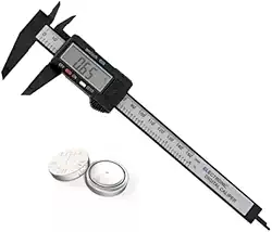 Paquímetro Digital 150mm com Display LCD, Conversão mm/Inch, 4 Modos de Medição, Resolução 0,1mm, Função Zero, Corpo em ABS, Acompanha 2 Baterias, Ideal para Marcenaria, Mecânica e DIY