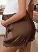 BLENCOT Maternity Shorts for Women Casual Summer Satin Lace Trim Beach Vacation Pregnancy Clothes Fashion 2026 Brown X-Large