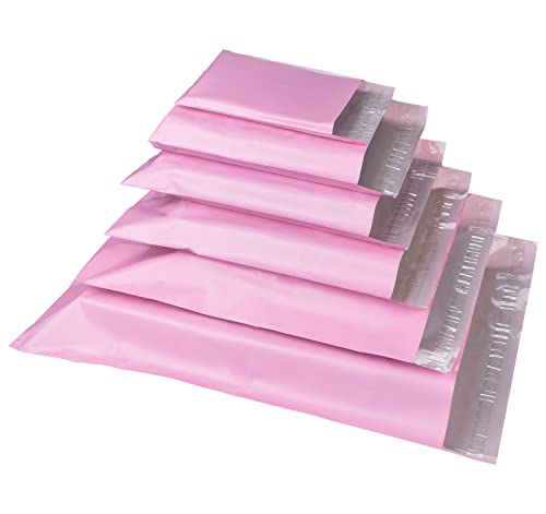 Anstore 120 Versandbeutel Plastik Versandtaschen, Rosa-Lila Blickdicht...